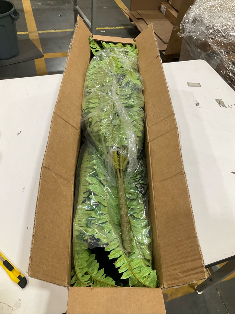 Condition photo showing Good Condition for forest prince 45" fake ferns, realistic large artificial bush plants, 2 artificial boston ferns with 59 fronds for outdoors planter indoor home garden porch decor green