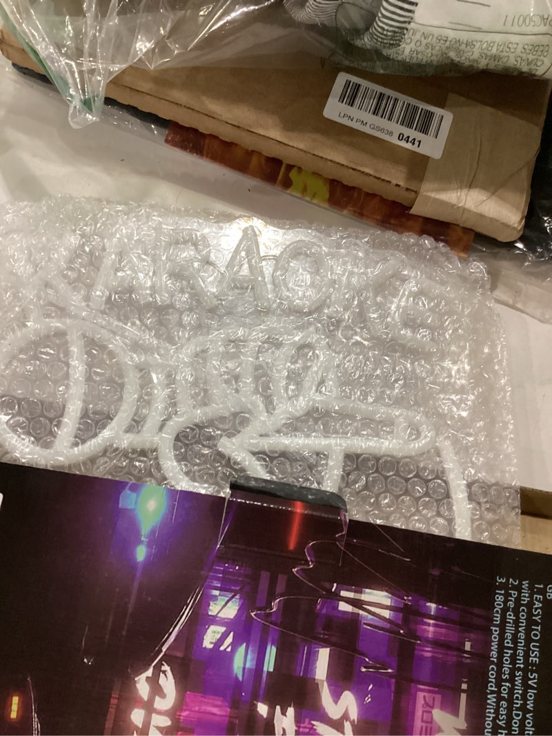 Condition photo showing Good Condition for karaoke night neon sign, dimmable karaoke led light, suitable for karaoke party, music room decoration, music neon sign suitable for wall decoration, game room, man cave, party green