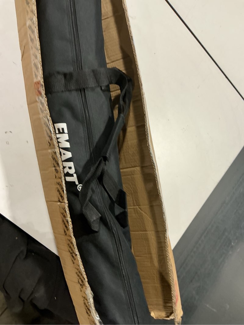 Condition photo showing Good Condition for emart backdrop stand, 20x7ft(wxh) large adjustable background support system with 308° angle rotatable connector, 8 clamps, 3 sandbags and carry bag for parties, wedding, photography studio 20x7ft (wxh) black