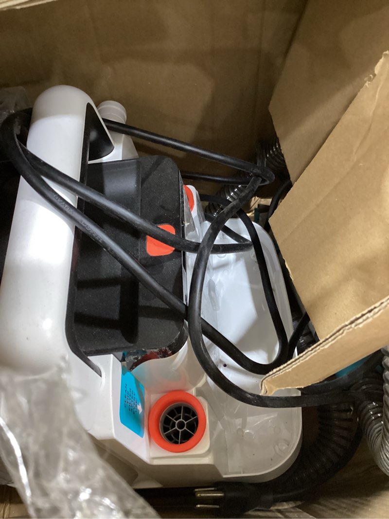 Condition photo showing As Is for shark stainstriker portable carpet, upholstery & area rug cleaner with pet mess extractor, stain & odor remover, perfect for car interiors, white, px201