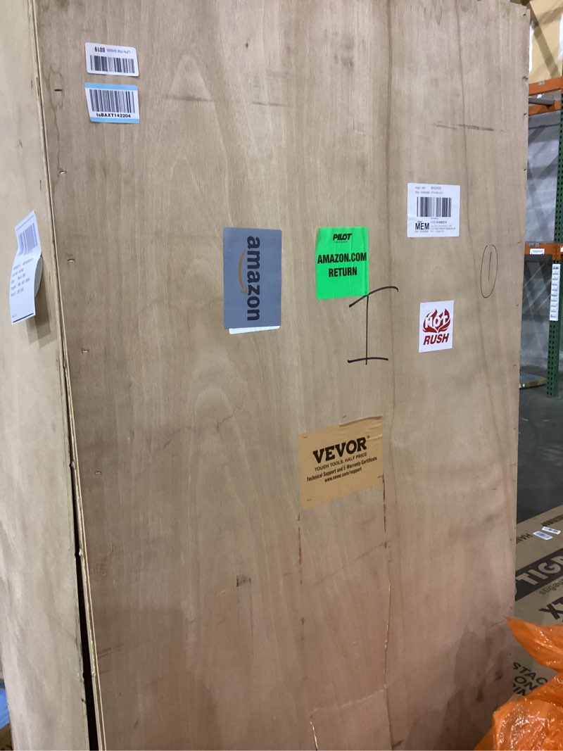 Condition photo showing As Is for VEVOR Commercial Merchandiser Refrigerator 2 Glass Doors, 23 Cubic Ft, Upright Display Beverage Cooler 79" Tall x 39.4" Width, Fridge with LED Lighting for Drink Wine Soda, Gold 23 cu.ft