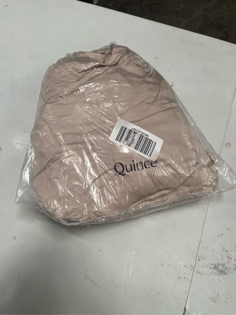 Condition photo showing As Is for bamboo duvet cover set, full/queen, sand