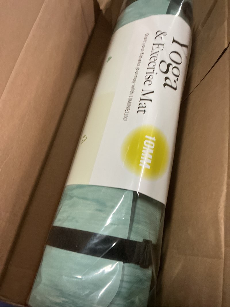 Condition photo showing Good Condition for UMINEUX Extra Thick Yoga Mat, 2/5 Inch (10MM), Natural Rubber and TPE Non Slip Yoga Mats with Strap for Women Men, Eco Friendly Exercise Mat for Yoga, Pilates and Home Workout 72" x 24" x 2/5" Pagoda Blue