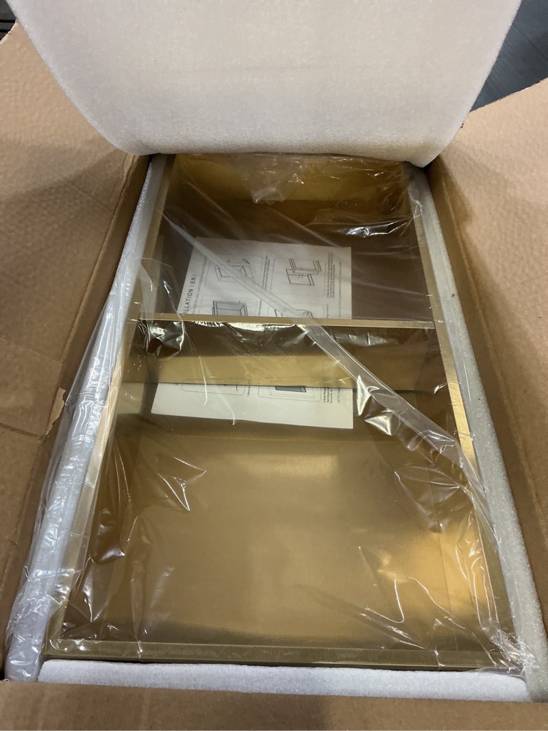 Condition photo showing New/Like New for SaniteModar Shower Niche, Stainless Steel Shower Niche 12" X 24" No Tile Needed, Recessed for Bathroom Storage, Brushed Gold Double (Brushed Gold, 12x24,Double) Brushed Gold 12x24,Double