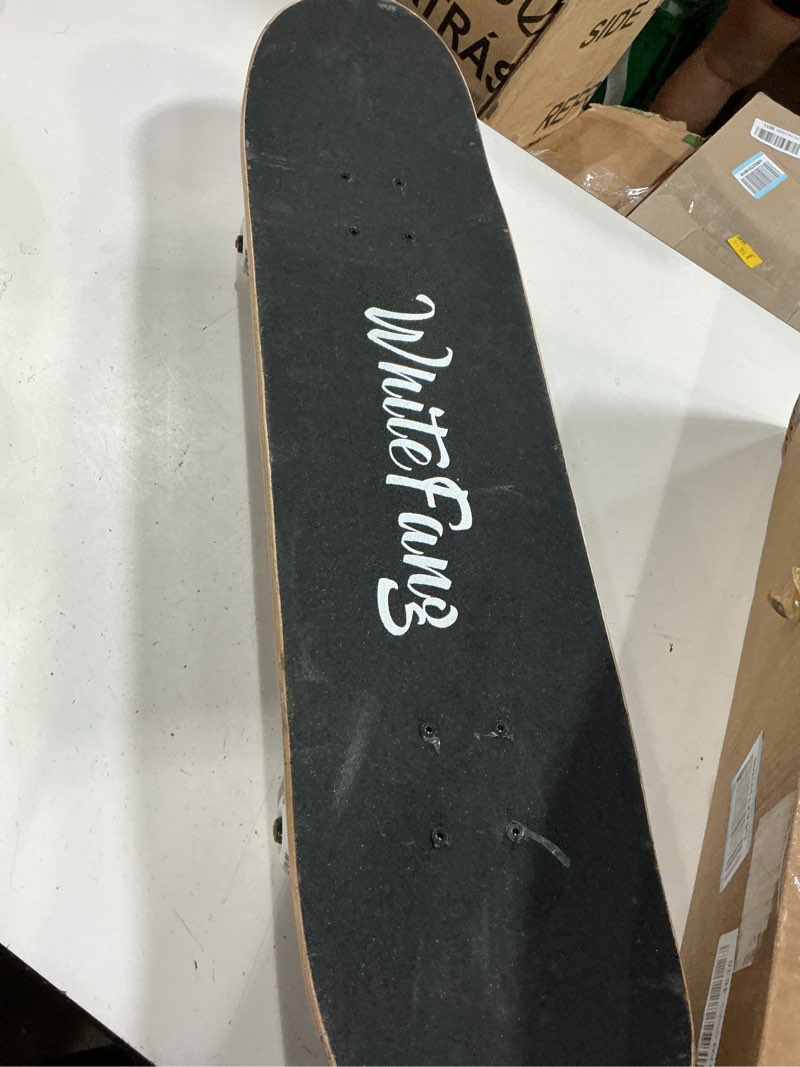 Condition photo showing As Is for whitefang skateboards for beginners, complete skateboard 31 x 7.88, 7 layer canadian maple double kick concave standard and tricks skateboards for kids and beginners check