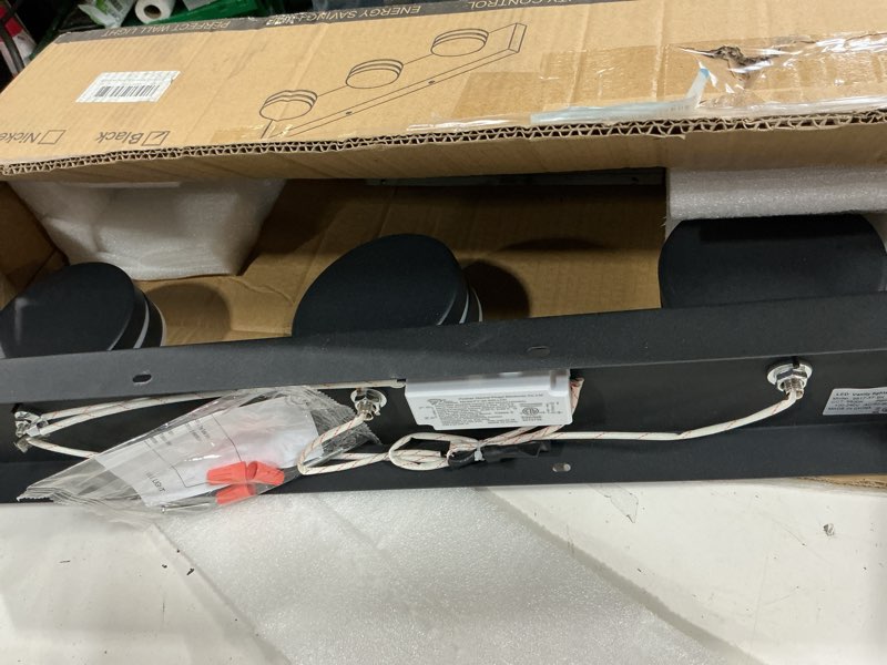 Condition photo showing Good Condition for 3-light bathroom vanity light over mirror, (24inch dimmable) matte black led vanity lighting fixtures, modern bathroom wall light fixtures with 360°rotating lamp head (cool white 5500k) matte black-dimmable 3-light,24inch