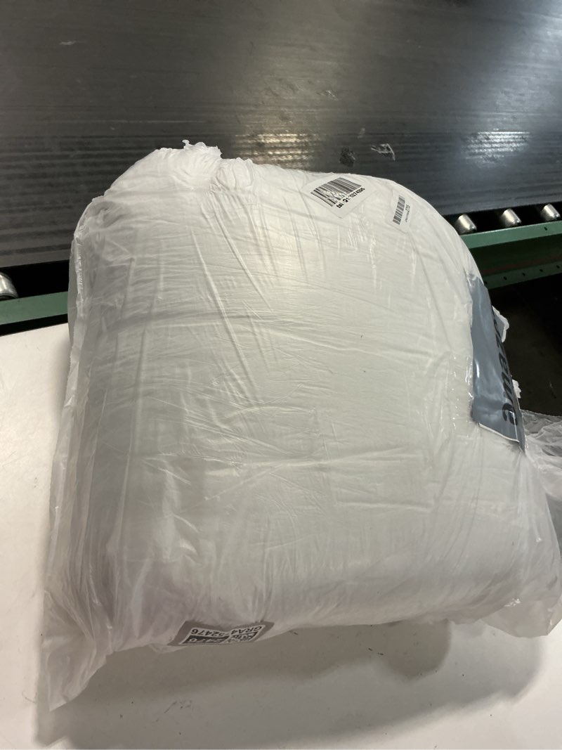 Condition photo showing As Is for andency king size comforter set white, 3 pieces ruffle farmhouse shabby chic bedding comforters & sets, all season western rustic home decor soft down alternative bed set gift for girls women white king(104"x90")