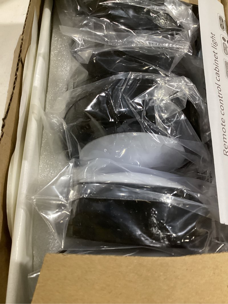 Condition photo showing Good Condition for helplex led puck lights with remote, 6 pack color changing rgbw, battery powered, dimmable under cabinet lighting with timer & memory, wireless stick-on lights, black black - 6 pack no battery