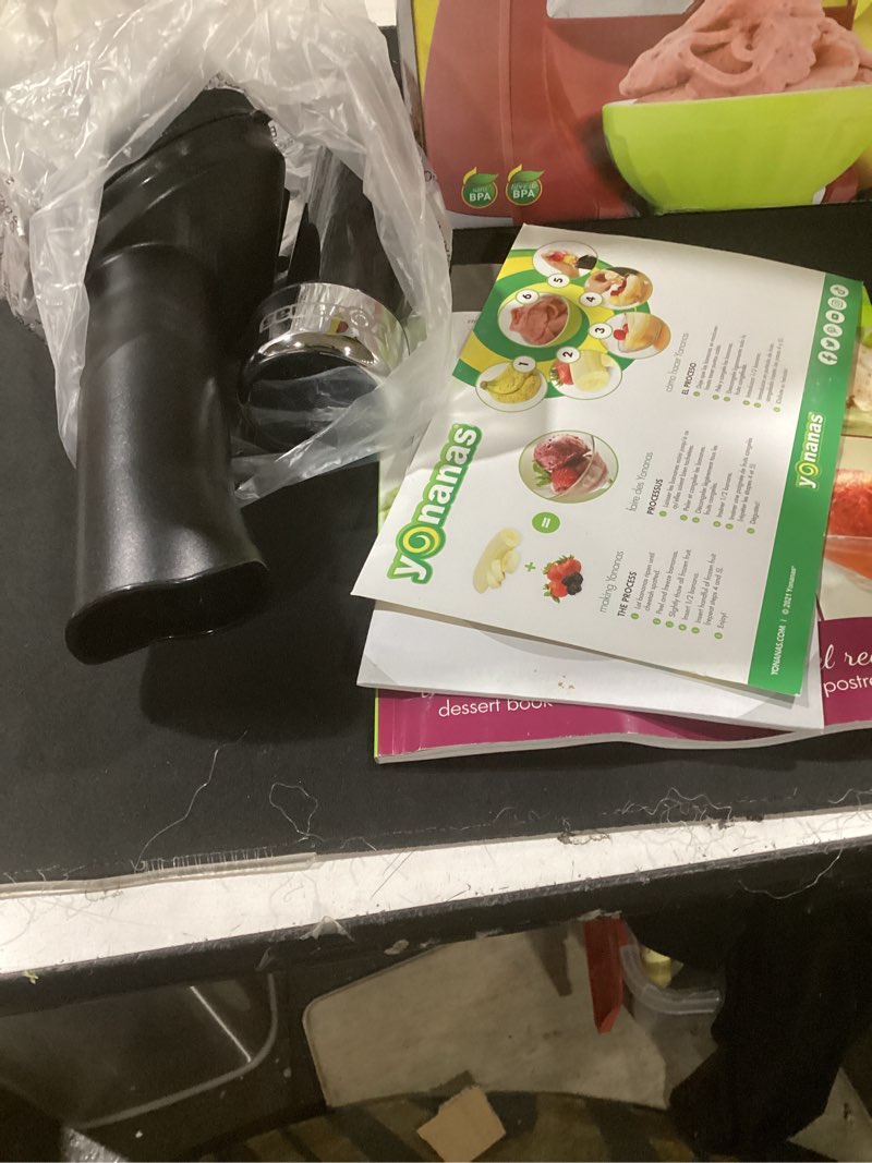 Condition photo showing Good Condition for yonanas 988rd deluxe vegan, dairy-free frozen fruit soft serve maker, includes 75 recipes, 200 w, red