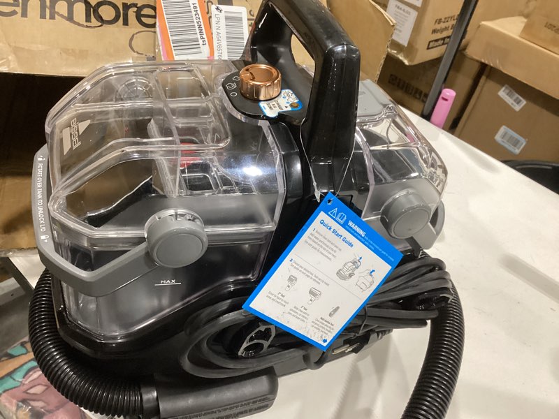 Condition photo showing As Is for bissell little green hydrosteam multi-purpose portable carpet and upholstery cleaner, car and auto detailer, 3618