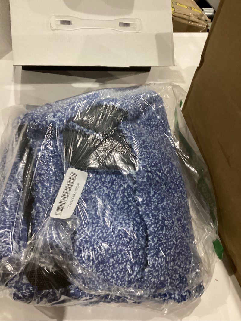 Condition photo showing As Is for Premium Microfiber Indoor Door Mat – 32"x48" Washable Entry Mat, Non-Slip, Waterproof Backing, Super Absorbent, Low Profile Entryway Doormat for Indoor Entrance 32"x48" Dark Blue/Light Blue Fibers