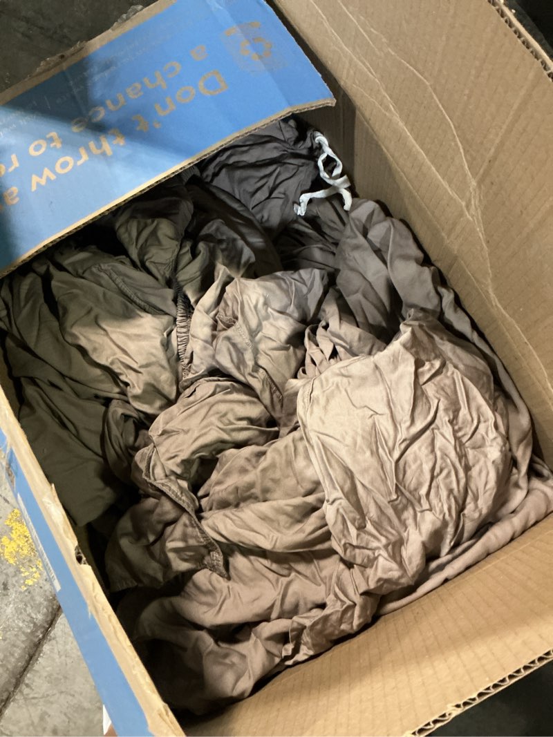 Condition photo showing As Is for bamboo deluxe bedding bundle, king, stone