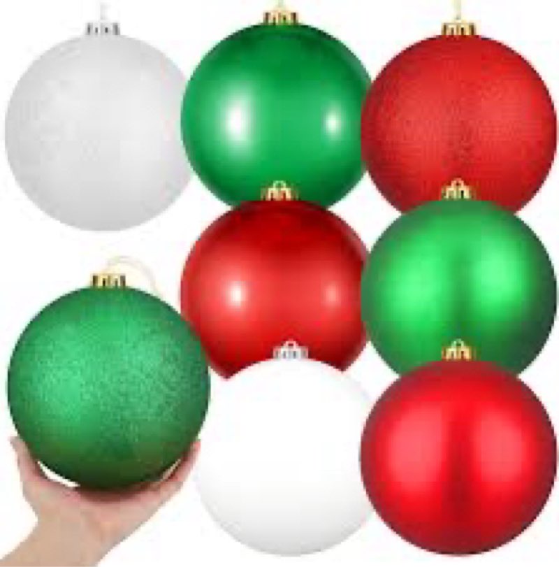 Jenaai 10 Pack Large Christmas Ball Ornaments, 6 Inch Giant Shatterproof Christmas Tree Decorations,