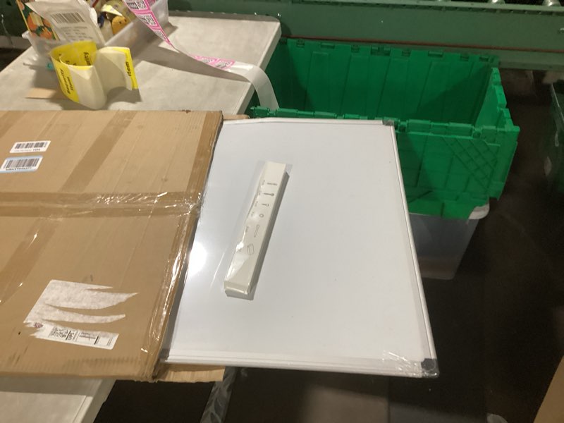 Condition photo showing Good Condition for VUSIGN 36" x 24" Magnetic Whiteboard for Wall, Dry Erase Board with Silver Aluminum Frame, Hanging White Board for Office, Home, Classroom – Includes 1 Eraser, 2 Multicolor Markers & 4 Magnets