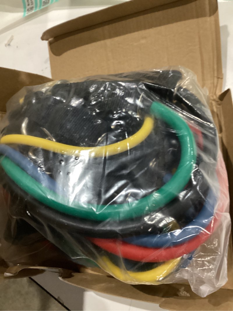 Condition photo showing Good Condition for Exercise Resistance Bands with Handles for Working Out, 150/200/250/300 Lbs Workout Bands Set with Door Anchor for Physical Therapy, Yoga, Pilates Multicolor 150 lbs