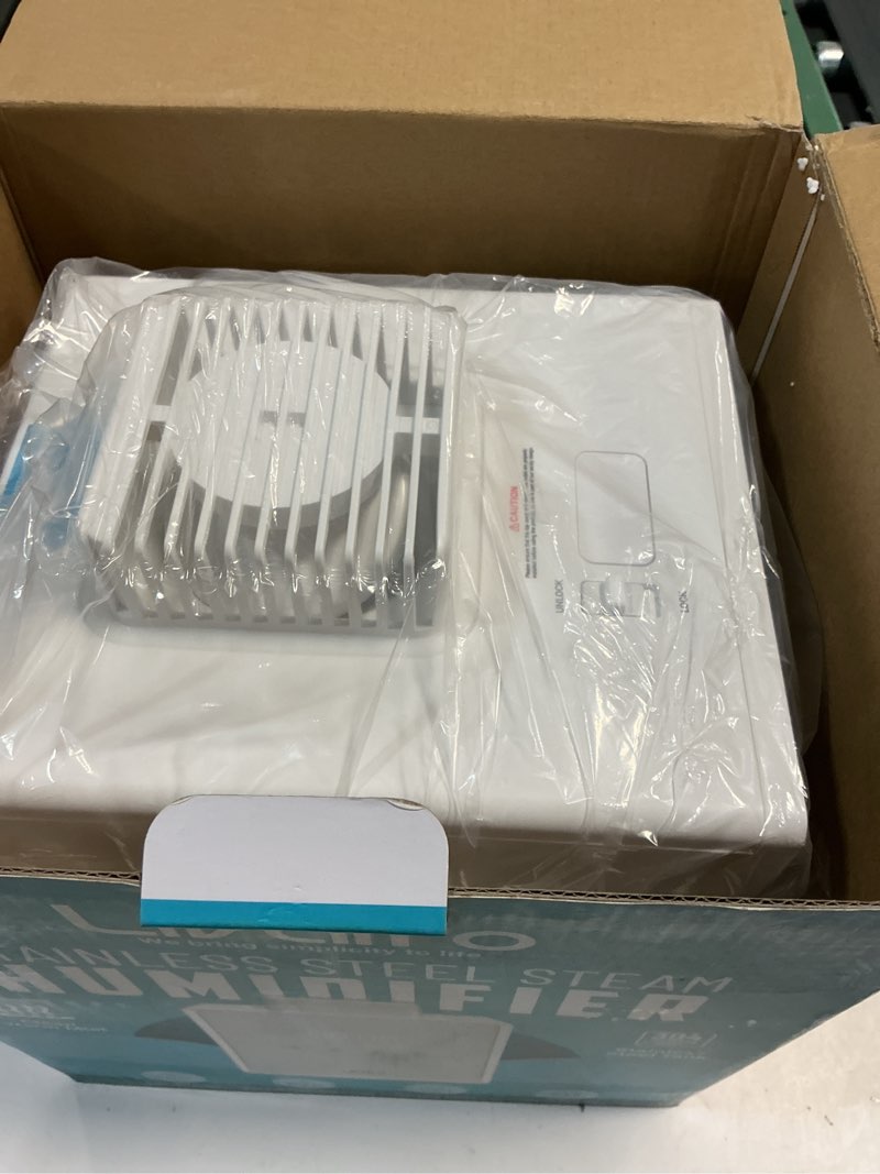 Condition photo showing New/Like New for Stainless Steel Humidifier, 3L Warm Mist Humidifier, Easy Clean with Warm Steam Humidifier, Healthy Air Mist Humidifiers for Bedroom Living Room, with Sleep Mode and Auto-off Setting 3LWhite