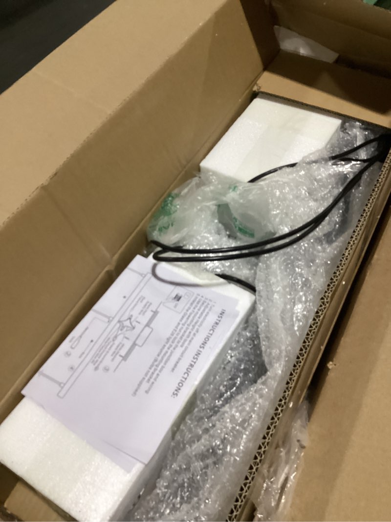 Condition photo showing As Is for MELUCEE Linear Island Lights for Kitchen, 4 Lights Dining Table Light Fixture Black Chandelier with Hammered Glass Shade, 51.2 Inch Adjustable Wires for Flat/Slop Ceiling, Kitchen Island, Dining Hall