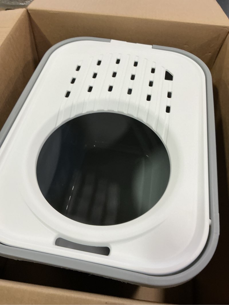 Condition photo showing Good Condition for IRIS USA Cat Litter Box, Large Cat Box Enclosure, Top Entry with Litter Catching Lid, Enclosed, Gray/White