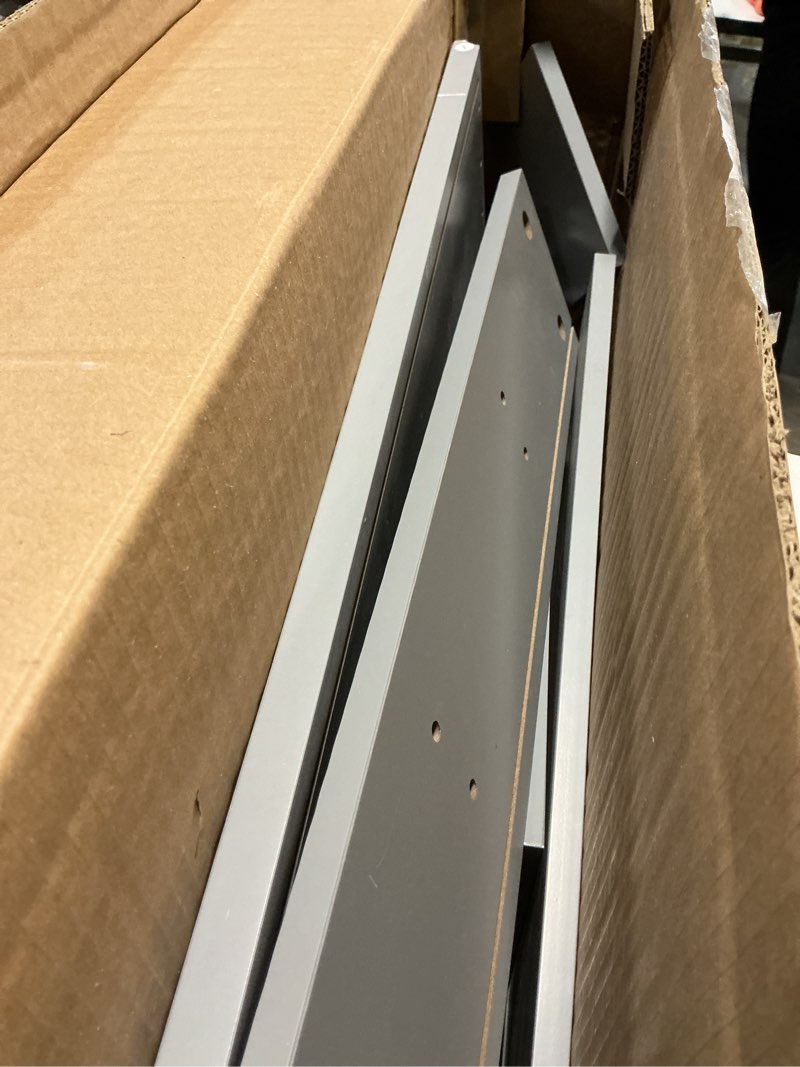 Condition photo showing As Is for ChooChoo Bathroom Cabinet Wall Mounted 2-Door with 3 Open Shelves, Wooden Medicine Cabinets with Adjustable Shelf, Space Saver Storage Cabinets Over The Toilet for Bathroom&Living Room, Grey Grey 1 pack