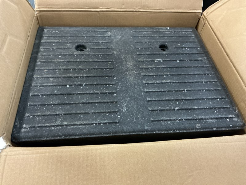 Condition photo showing As Is for 5" Threshold Ramps for Doorways 2pack, Wheelchair Ramp for Home Steps, Curb Ramp for Driveway for Shed, 7000 Lbs Load Capacity for Vehicle Motorcycle Wheelchairs Bikes Trolley Scooter 5''Height 2