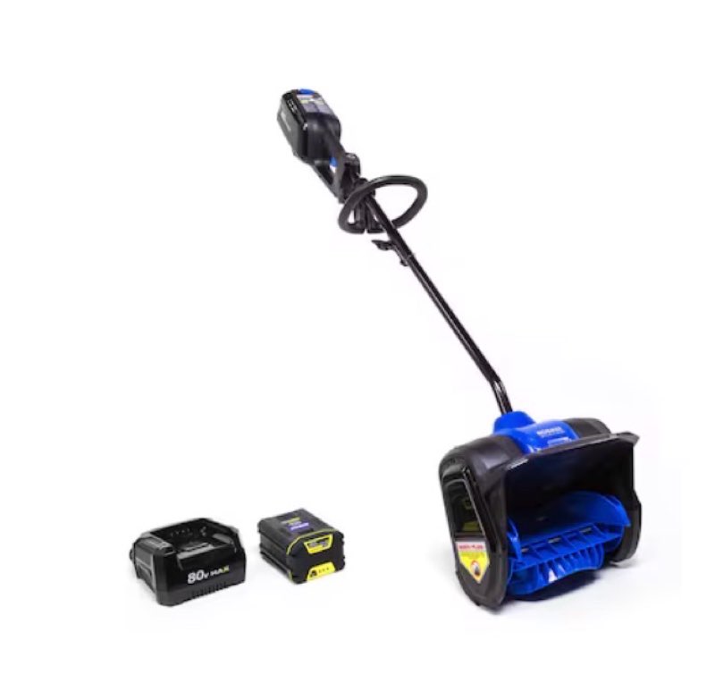kobalt 80-volt 12-in single-stage push battery powered snow shovel 2 ah (battery included) (charger included)