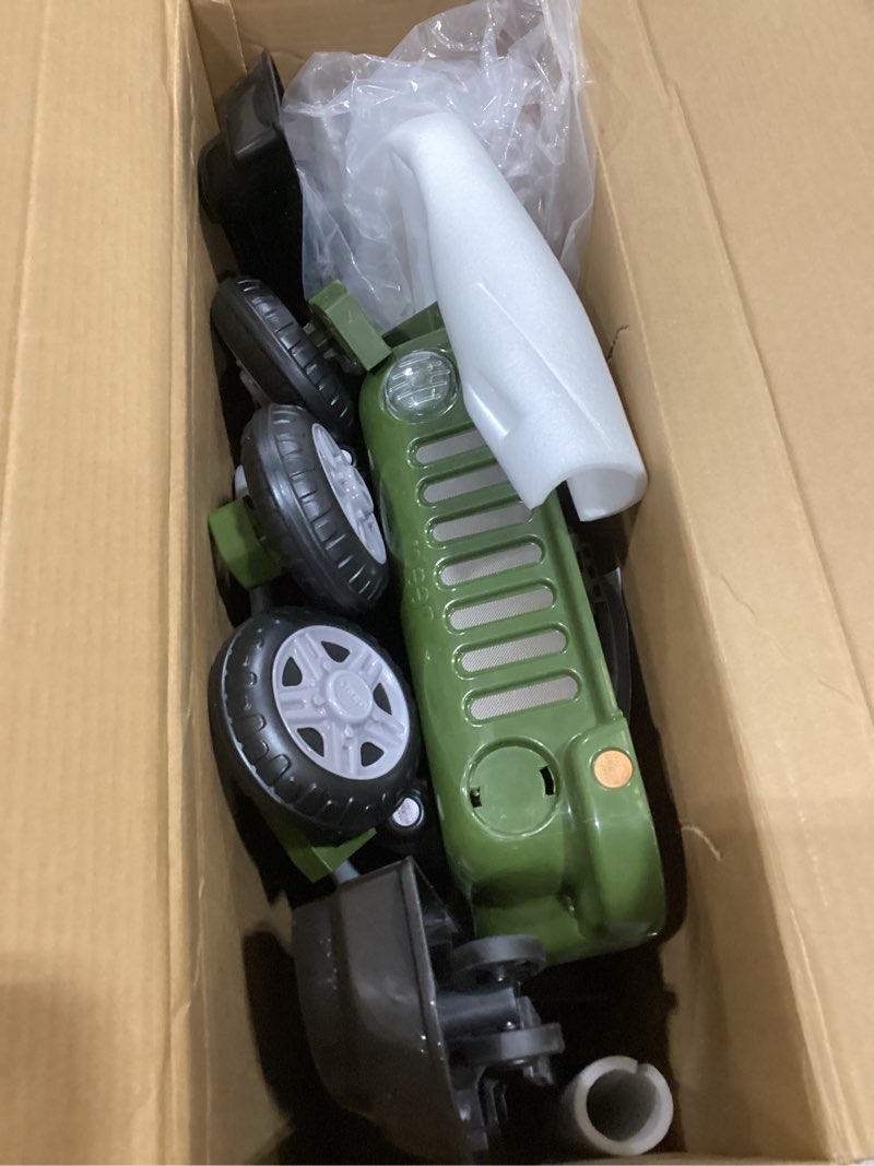 Condition photo showing Good Condition for jeep classic wrangler 3-in-1 grow with me activity walker - features music, lights, removable play tray, push walker mode, converts into rolling car toy, anniversary green
