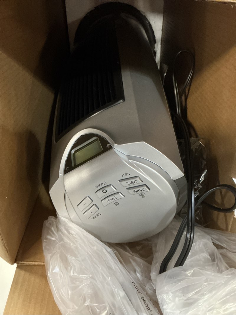 Condition photo showing Good Condition for Comfort Zone 1500W Oscillating Ceramic Tower Space Heater – Portable Electric Heater, Digital Display, Remote Control, 80° Oscillation & 12H Timer – Tip-Over & Overheat Protection for Home & Bedroom