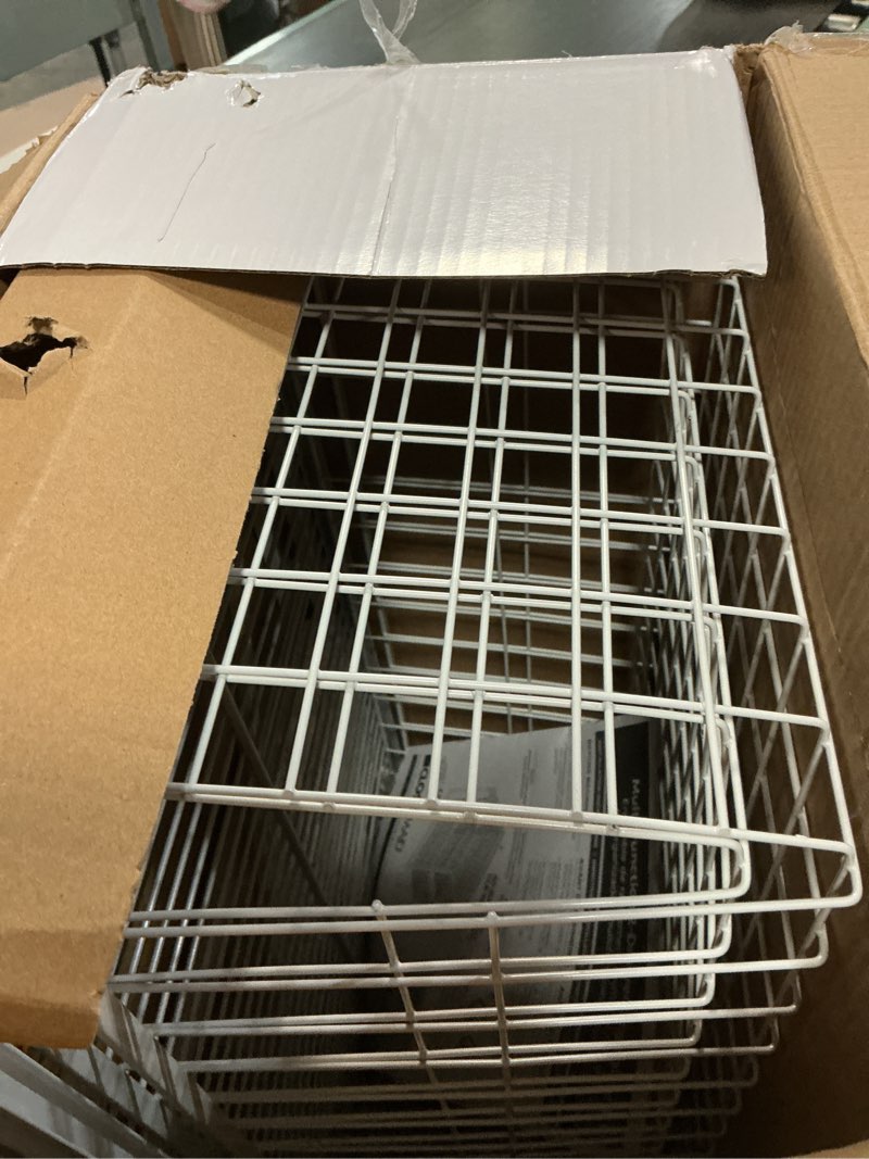 Condition photo showing As Is for closetmaid wire basket 2 drawer organizer unit with shelf for pantry, closet, clothes, linens, sturdy steel, easy assembly, white 2-drawer organizer unit