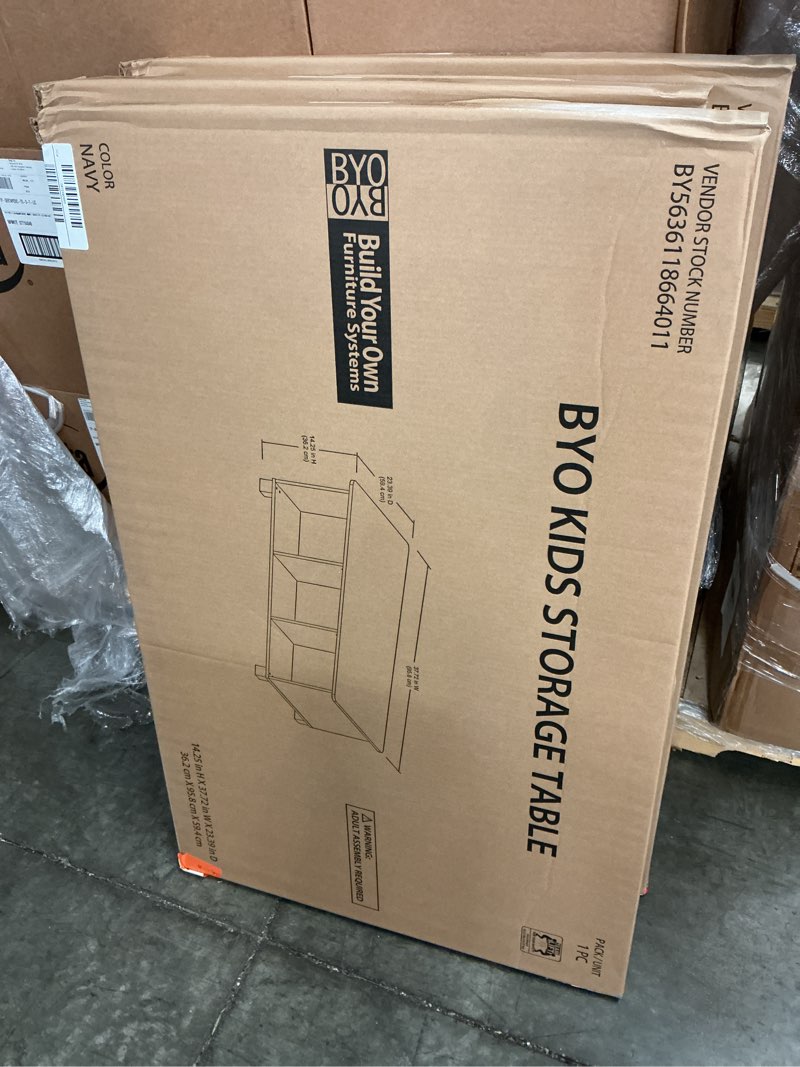 Condition photo showing New/Like New for byo kids activity and cube storage table navy blue