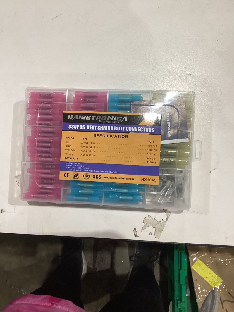 Condition photo showing New/Like New for 330PCS haisstronica Heat Shrink Butt Connectors-Marine Grade Waterproof Electrical Crimp Wire Connectors Kit-Tinned Red Copper Insulated, for Boat,Truck,Stereo,Joint(4Colors/4Sizes)