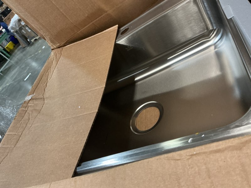 Condition photo showing Good Condition for kindred csla2522-7-1n creemore 25-in lr x 22-in fb x 7-in dp drop in single bowl 1-hole stainless steel kitchen sink, 25" x 22"