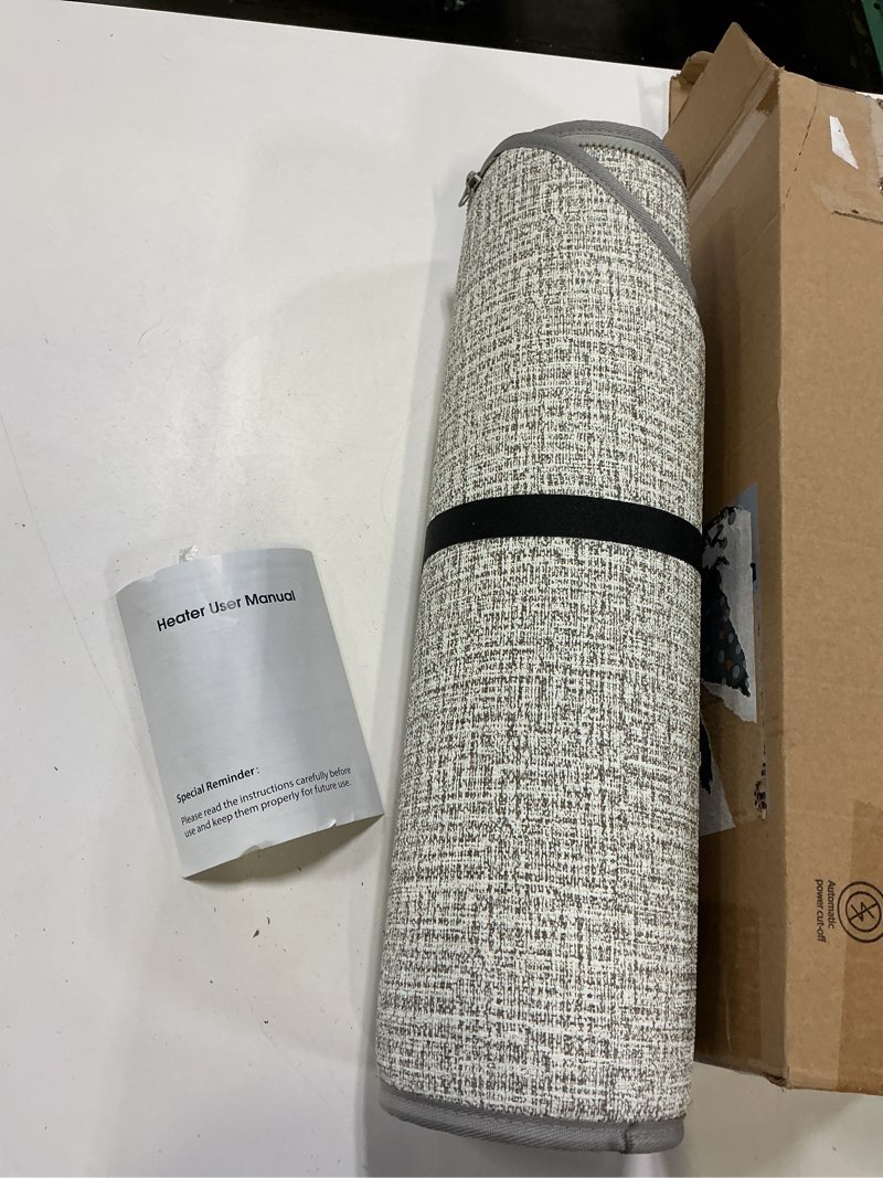 Condition photo showing As Is for 2026 new under desk leg warmer, portable folding electric heating foot warmer, office legs warmers under desks, 6 heat levels and timer, 5 seconds quick heating, overheat safe protection (gray)