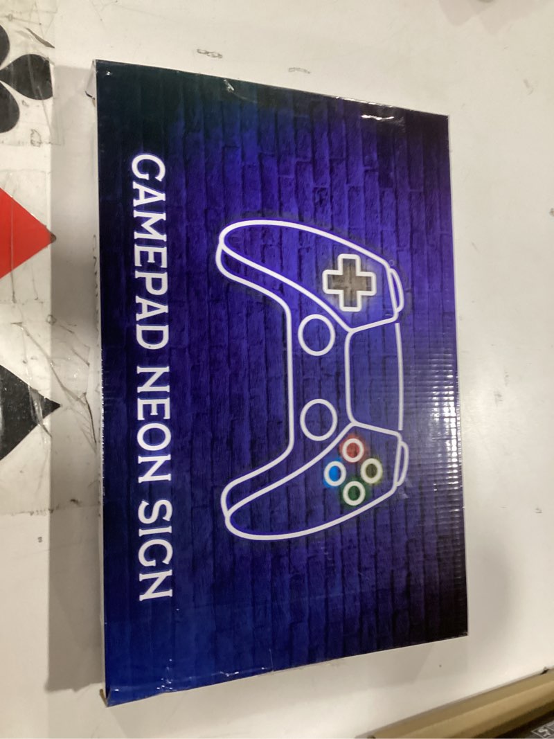 Condition photo showing As Is for Gamer Neon Sign, Gamepad Shaped LED Neon Sign for Gamer Room Decor, Gaming Neon Sign for Boys Room D