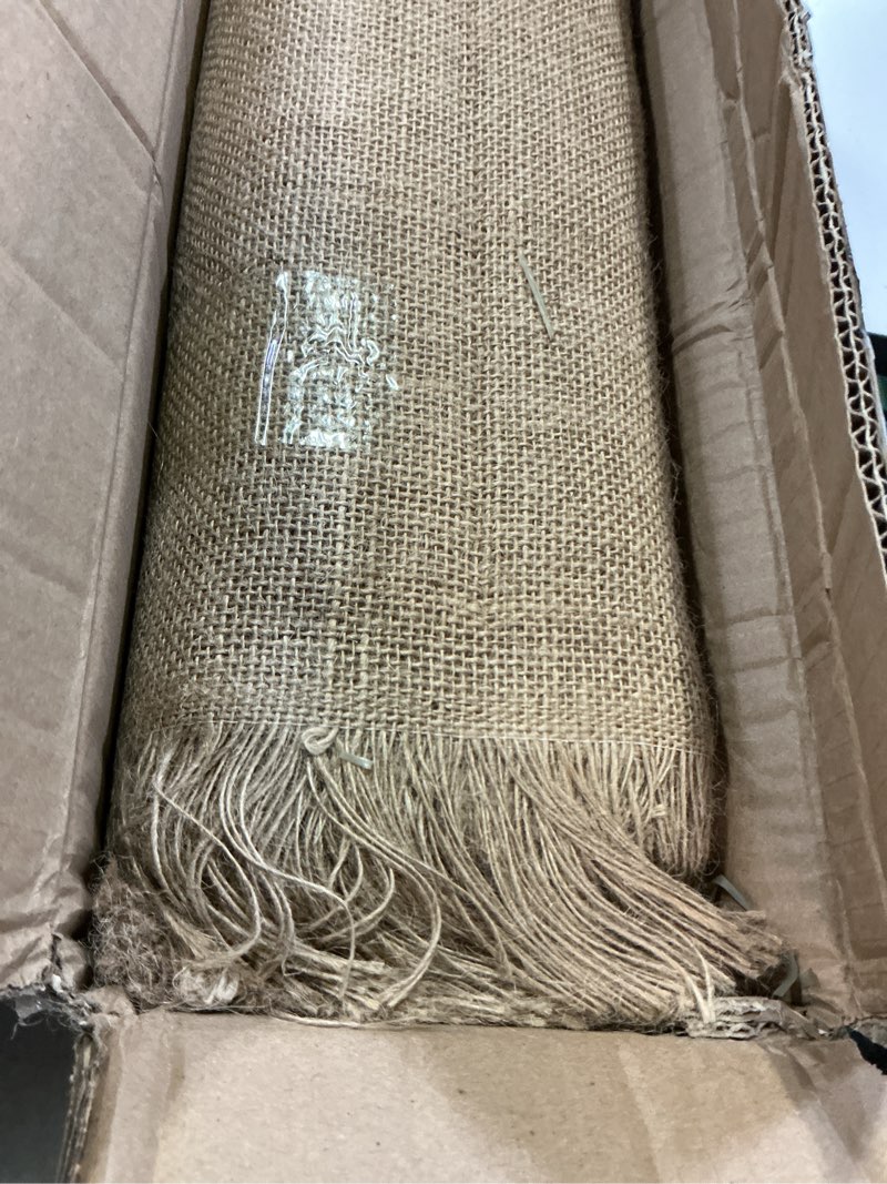 Condition photo showing Good Condition for vitalcozy 1 piece 40 inch x 50 feet wedding aisle runners jute rustic burlap aisle runner with fringed edge ceremony runway carpet roll for indoor outdoor floor outside wedding party bridal shower