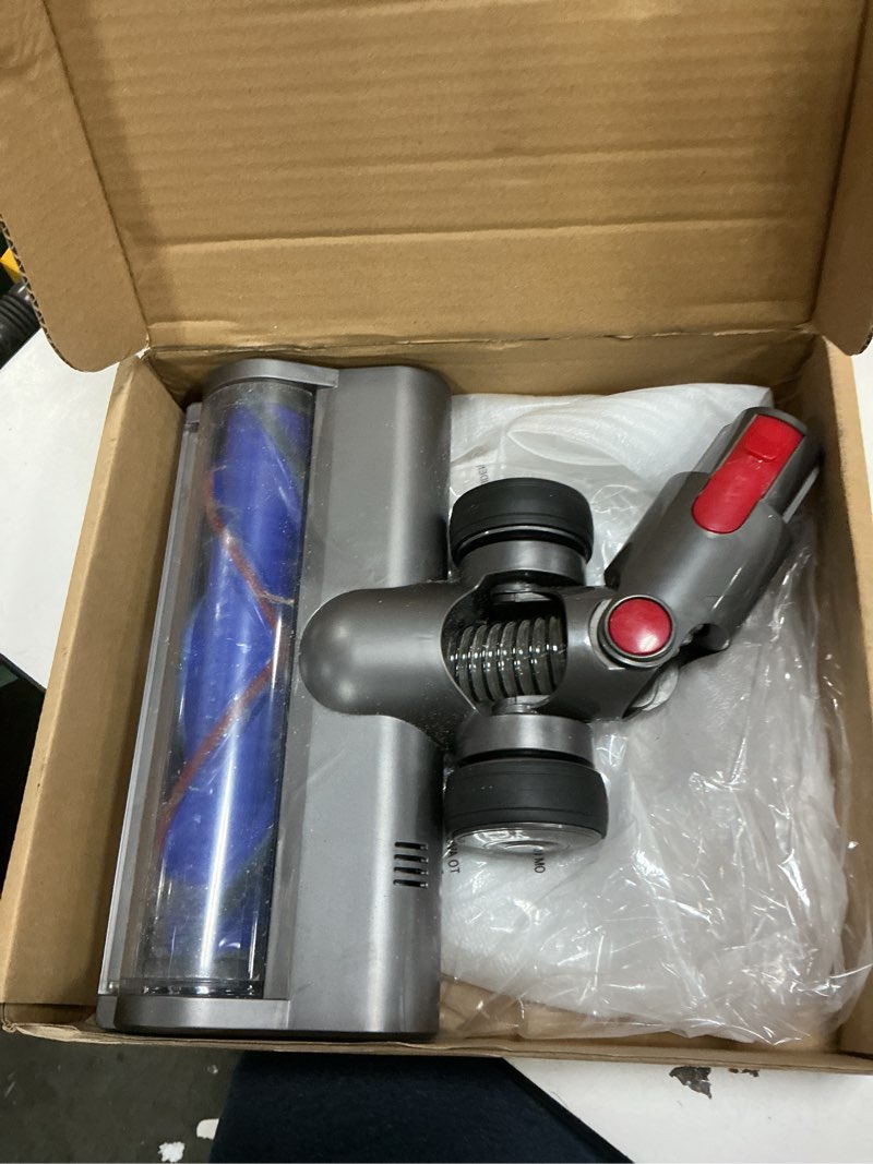 Condition photo showing As Is for vacuum head attachment compatible with dyson v7 v8 v10 v11 v15 gen5 cordless vacuums, upgraded with full-area led green light, quick-release design for hard floors and low-pile carpets