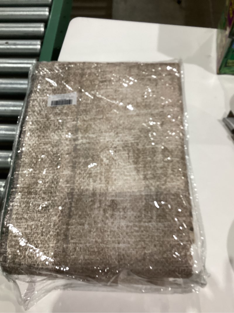 Condition photo showing New/Like New for PONY DANCE Brown Runner Rug, 2' x 8' Non-Slip Washable Rug Stain & Water Resistant, Thin Runner for Kitchen, Hallways, Staircases, Pet & Child Friendly Vintage Floor Covering with Rubber Backing 2' x 8' (Rectangular) Brown