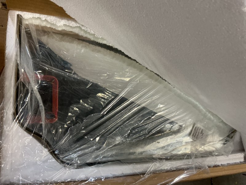 Condition photo showing Good Condition for ANDY STAR 24"x40" Gold Mirror, Brushed Brass Scalloped Wall Mirror, Unique Rectangle Mirror, Bathroom Vanity Mirror in Anti-Rust Stainless Steel Metal Frame 1’’ Deep, Hangs Vertically/Horizontally Brushed Gold 40"L x 24"W