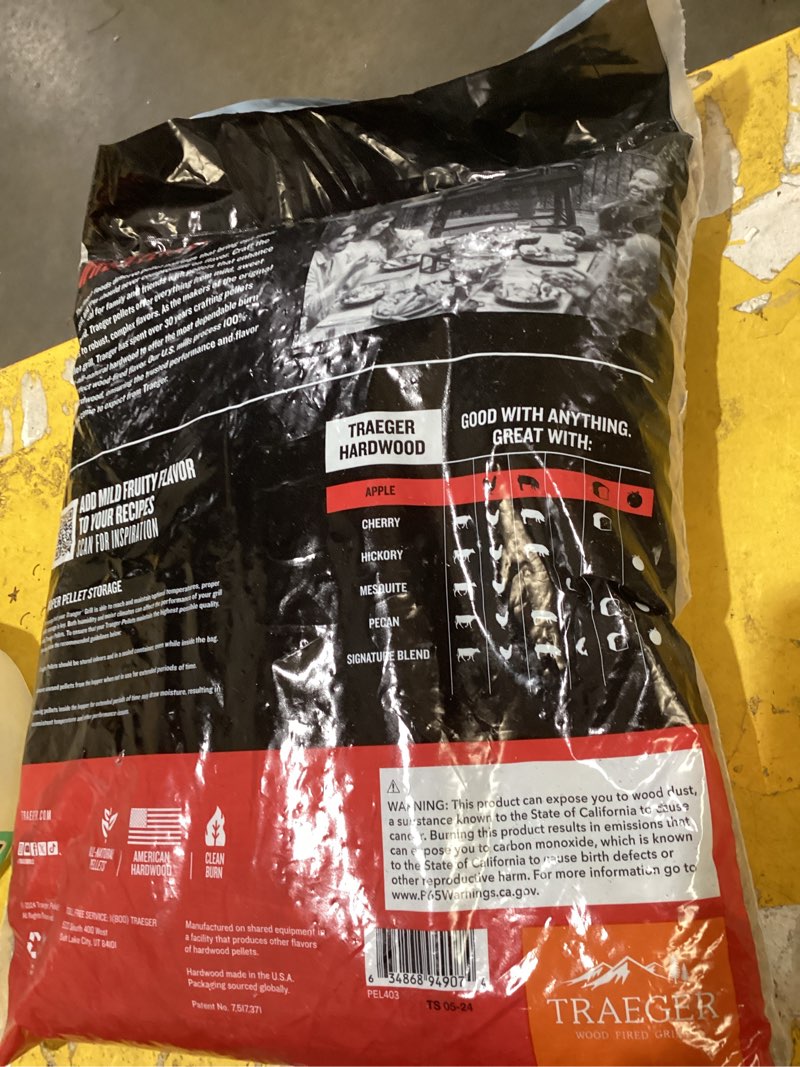 Condition photo showing Good Condition for traeger hardwood pellets all natural apple 18 lb