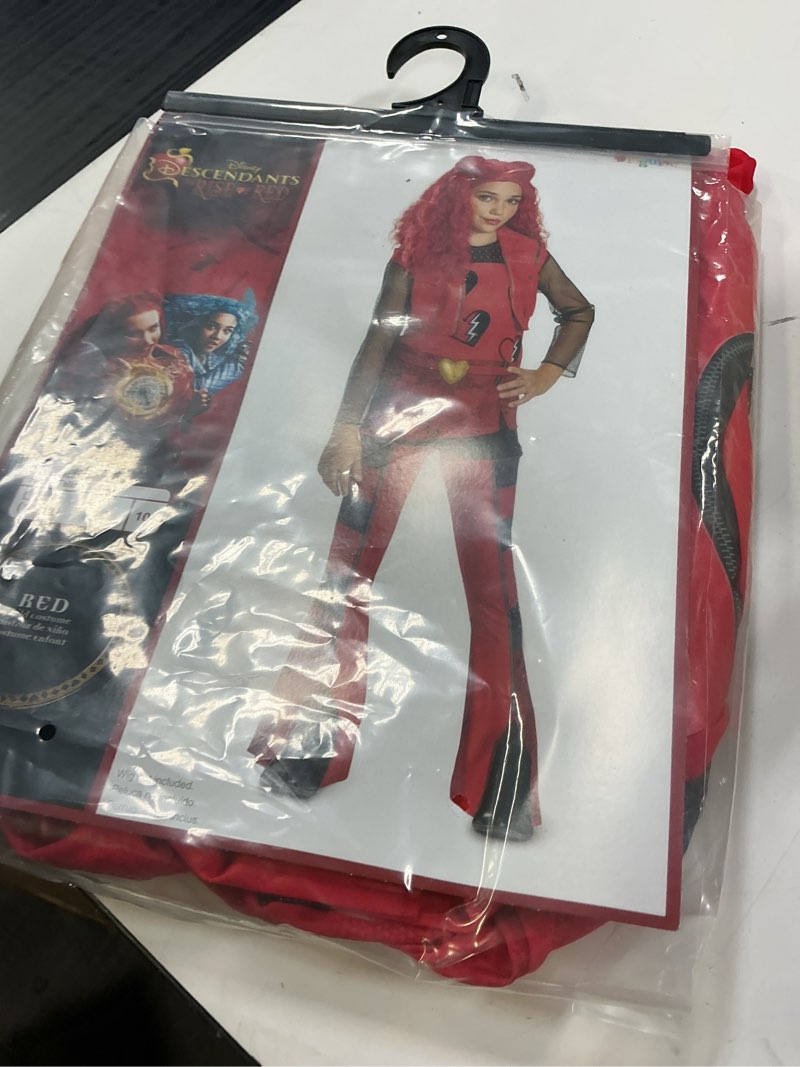 Condition photo showing New/Like New for Descendants Red Costume for Kids, Official Disney Descendants The Rise of Red Costume Jumpsuit, Wig not Included L (10-12)