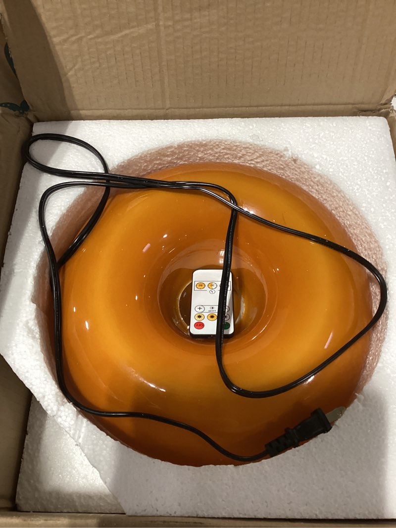 Condition photo showing Good Condition for Bofea-Modern Orange Donut Lamp,Plug-in Bedside Lamp Or Plug-in Wall Sconces,Mid Century Modern Decor Wall Mount Lamps,Creative Orange Light for Living Room,Reading Room,Hallway Ambient Lighting