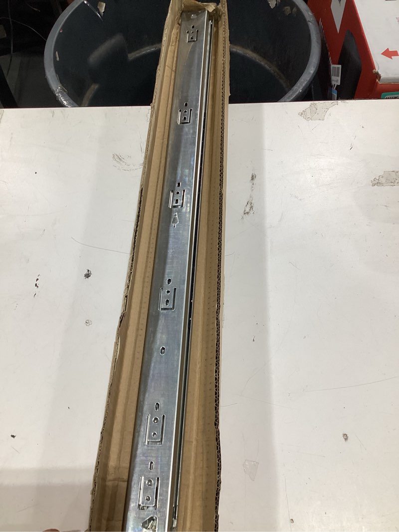 Condition photo showing Good Condition for with lock heavy duty drawer slides full extension side mount 14 16 18 20 22 24 26 28 30 32 34 36 40 inch 90 lbs metal dresser cabine rails tracks glides runner 1 pair (with lock, 34 inch) 34 inch with lock