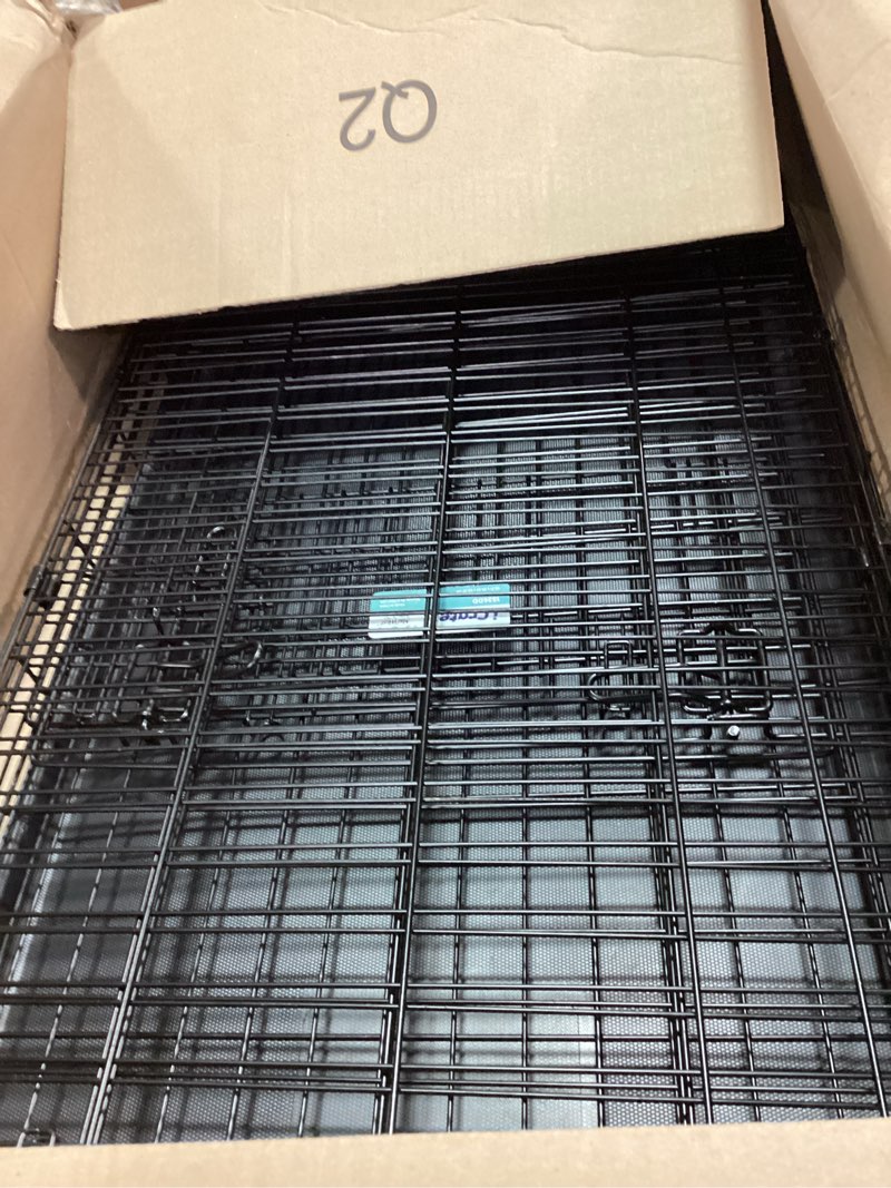 Condition photo showing Good Condition for Amazon Basics Durable, Foldable Metal Wire Dog Crate with Tray, Single Door, 30 x 19 x 21 in, Black 30.0"L x 19.0"W x 21.0"H Single Door w/ Divider