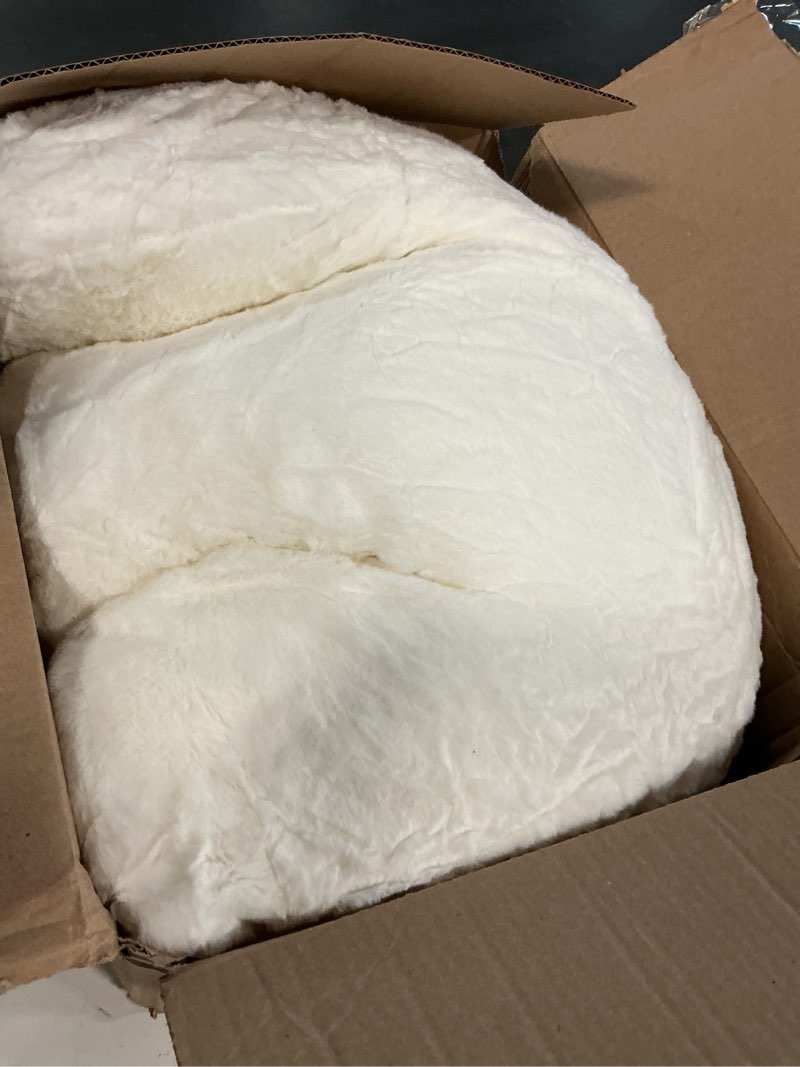 Condition photo showing Good Condition for A Nice Night Faux Fur Reading Pillow Bed Wedge Large Adult Children Backrest with Arms Back Support for Sitting Up in Bed/Couch for Bedrest,Ivory Ivory Standard