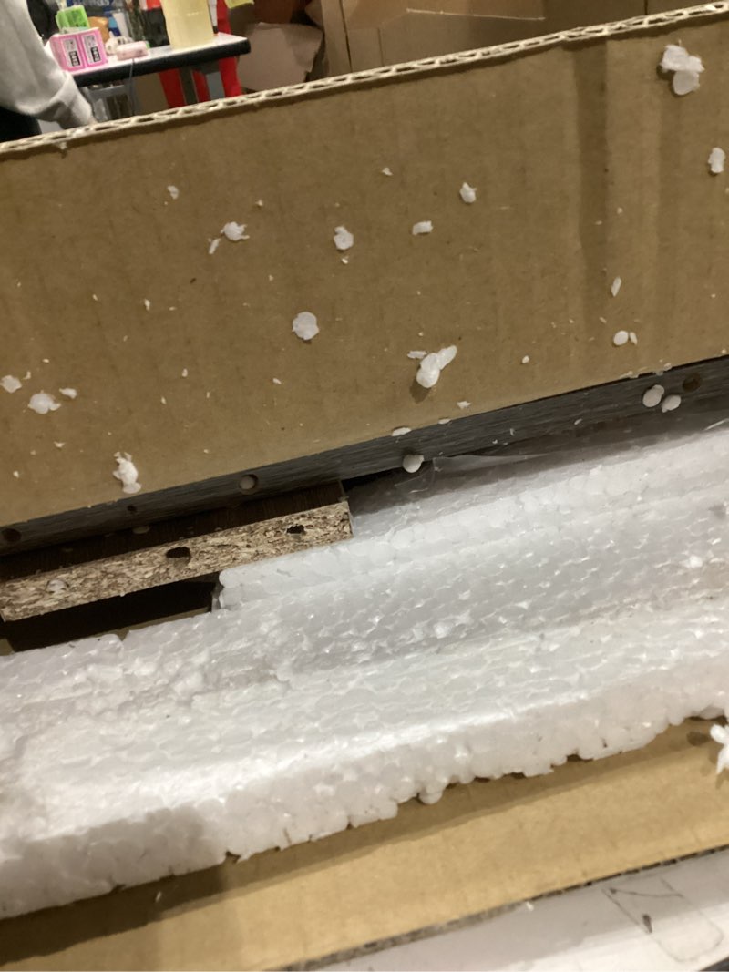 Condition photo showing Good Condition for Furinno ANDREY Side Table, End Table, Night Stand with Open Shelves and Storage Bin, Bedside Table, for Living Room, Bedroom, French Oak French Oak 1-Pack, Center Bin