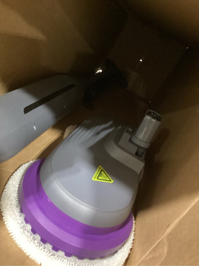 bojuk rotating steam mop with scrub pads, led headlights, adjustable spin control, extra-large tank 