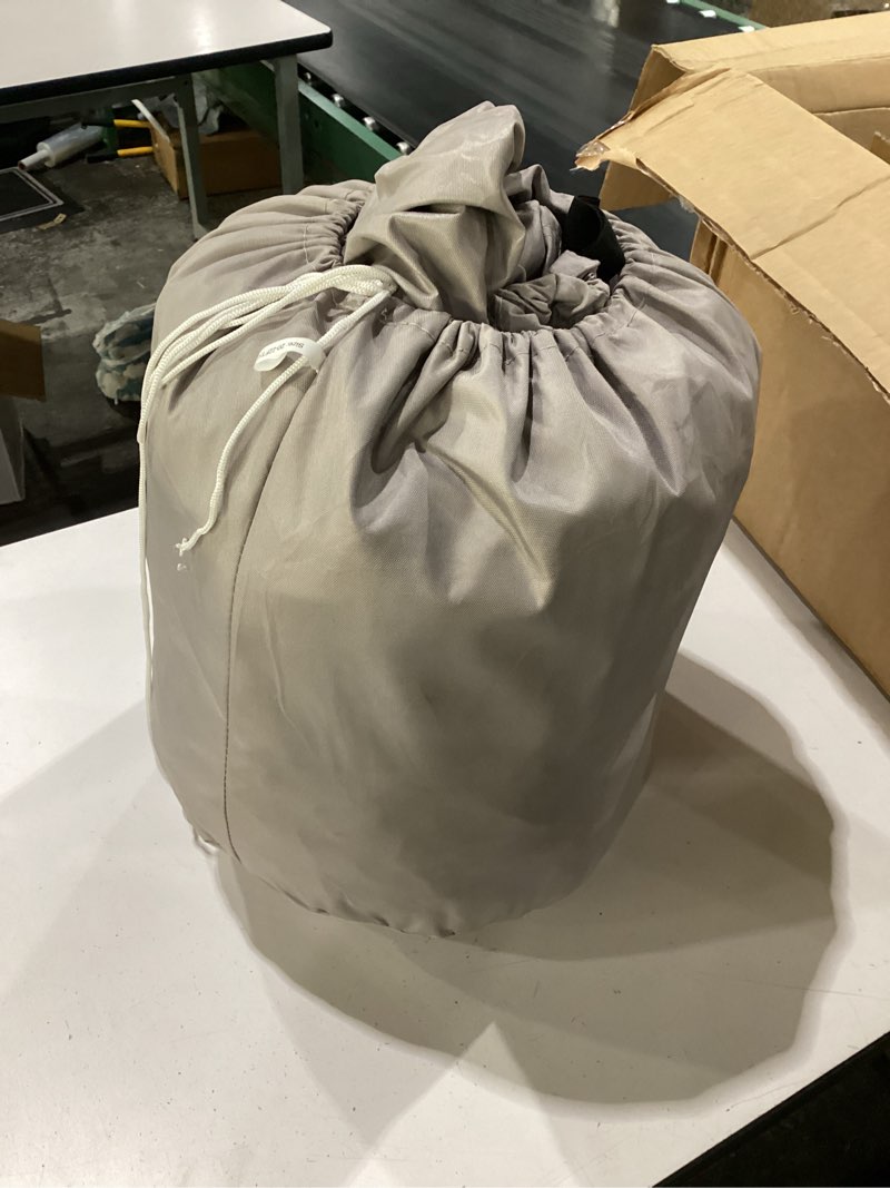 Condition photo showing As Is for **similar to stock photo**icover trailerable boat cover- 17'-19' heavy duty waterproof tarp covers with storage bag, fits v-hull, fish&ski, pro-style, fishing, runabout, bass boats, up to 17ft-19ft long x 96\" wide silver d:17'-19' long,beam width up to 96\"