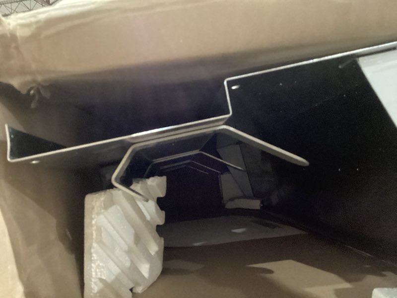 Condition photo showing As Is for bobrick 239x34 stainless steel shelf with mop and broom holders and hooks, satin finish, 34" length, 13" height
