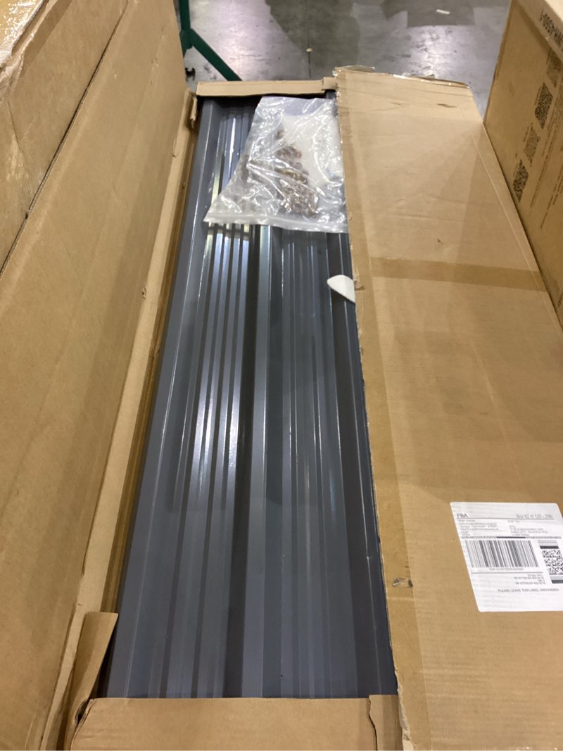 Condition photo showing New/Like New for 10 pcs Metal Roofing Panels - Corrugated Galvanized Roof Panels L41.34x W17.72 Inch, Waterproof Tin Roof Sheets for Garages,Sheds, Stables and Mobile Homes, Includes Screws(Grey,L41.34''-10) L41.34''-10 Grey