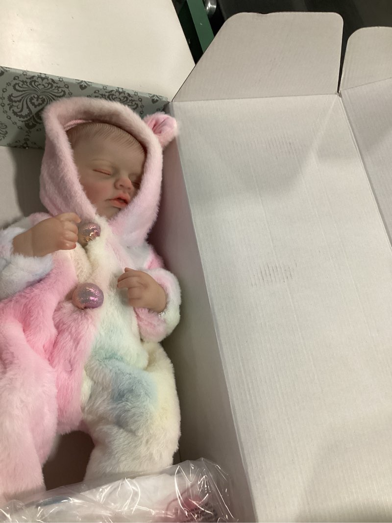 Condition photo showing New/Like New for Reborn Baby Dolls – 20 Inch Real Baby Dolls That Look Real, Full Body Vinyl Girl Doll in Fantasy Horn Outfit with Accessories, Gift for Girls Ages 3+, Pretend Play & Collectors Dreamy Pink