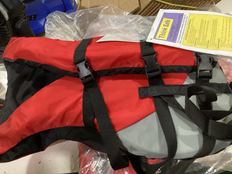 Condition photo showing Good Condition for (adult)general purpose coast guard approved boating life jacket red oversize